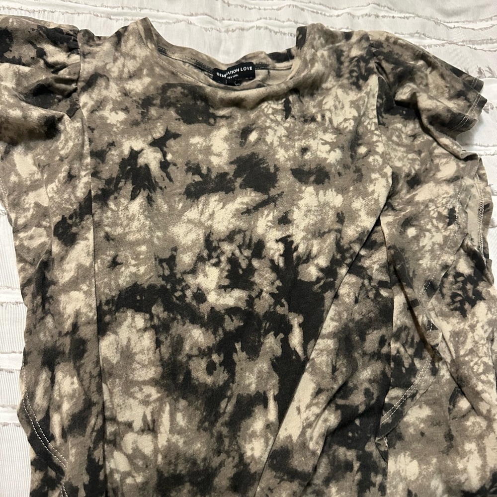 Generation Love Black and Cream Long Sleeve Top